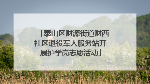 泰山区财源街道财西社区退役军人服务站开展护学岗志愿活动