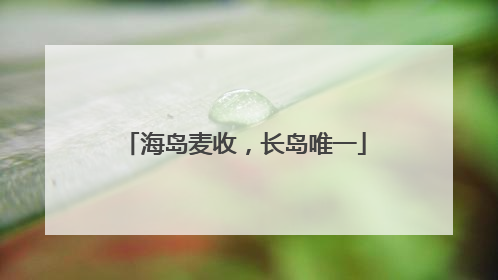 海岛麦收，长岛唯一