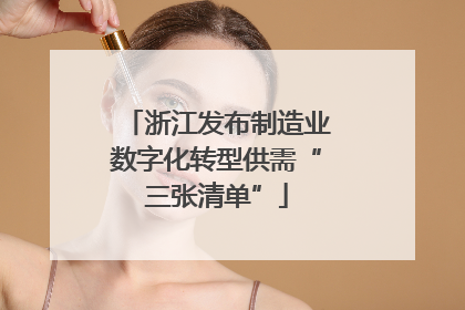 浙江发布制造业数字化转型供需“三张清单”