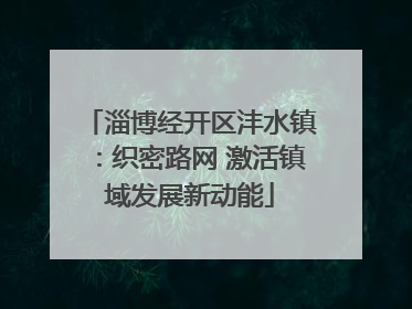淄博经开区沣水镇：织密路网 激活镇域发展新动能