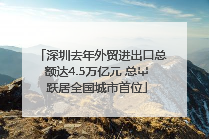 深圳去年外贸进出口总额达4.5万亿元 总量跃居全国城市首位