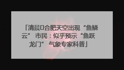 清晨﻿合肥天空出现“鱼鳞云” 市民：似乎预示“鱼跃龙门” 气象专家科普