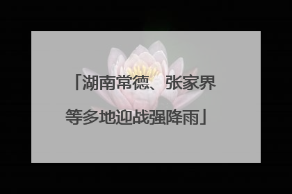 湖南常德、张家界等多地迎战强降雨