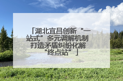 湖北宜昌创新“一站式”多元调解机制 打造矛盾纠纷化解“终点站”