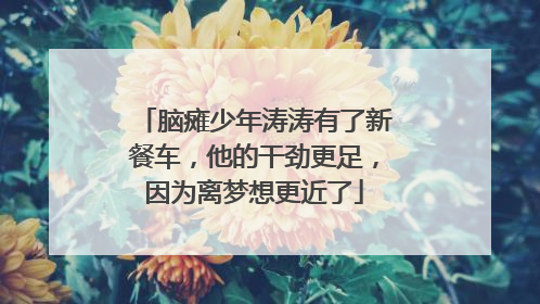 脑瘫少年涛涛有了新餐车，他的干劲更足，因为离梦想更近了