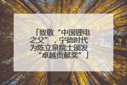 致敬“中国锂电之父”，宁德时代为陈立泉院士颁发“卓越贡献奖”