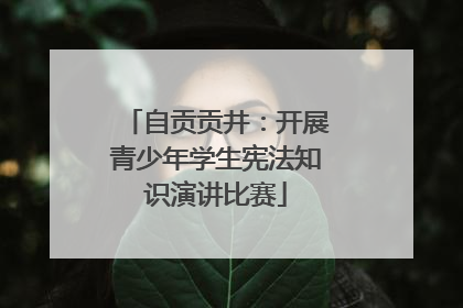 自贡贡井：开展青少年学生宪法知识演讲比赛
