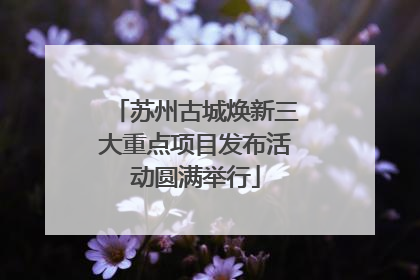 苏州古城焕新三大重点项目发布活动圆满举行