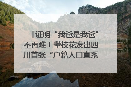 证明“我爸是我爸”不再难！攀枝花发出四川首张“户籍人口直系亲属关系谱”