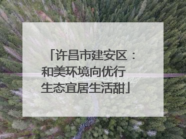 许昌市建安区：和美环境向优行 生态宜居生活甜