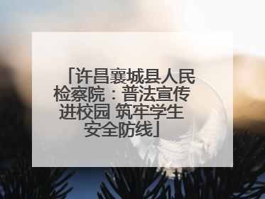 许昌襄城县人民检察院：普法宣传进校园 筑牢学生安全防线