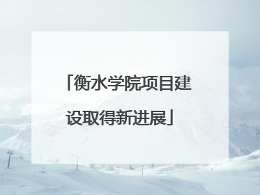 衡水学院项目建设取得新进展
