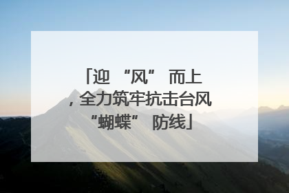 迎 “风” 而上，全力筑牢抗击台风 “蝴蝶” 防线