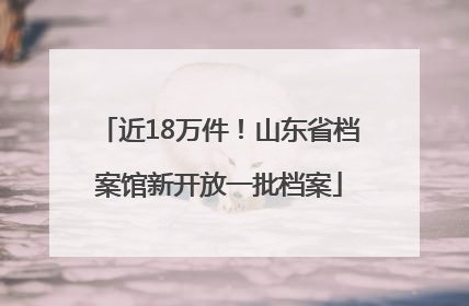 近18万件！山东省档案馆新开放一批档案