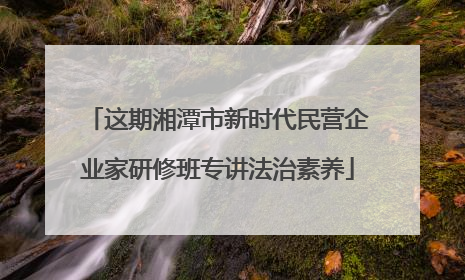 这期湘潭市新时代民营企业家研修班专讲法治素养