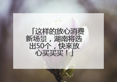 这样的放心消费新场景，湖南将选出50个，快来放心买买买！