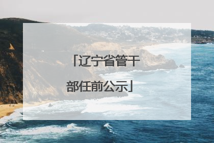 辽宁省管干部任前公示