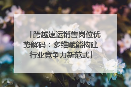 跨越速运销售岗位优势解码：多维赋能构建行业竞争力新范式