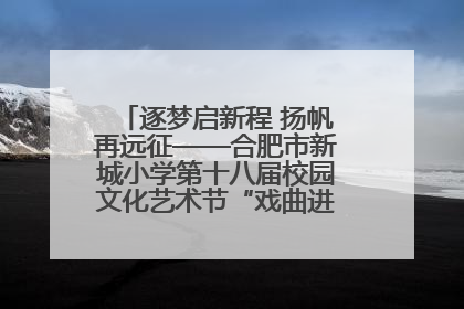 逐梦启新程 扬帆再远征——合肥市新城小学第十八届校园文化艺术节“戏曲进校园专场演出”