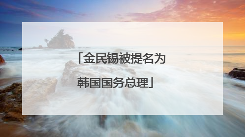 金民锡被提名为韩国国务总理