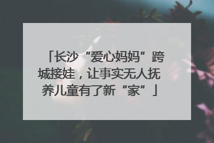 长沙“爱心妈妈”跨城接娃，让事实无人抚养儿童有了新“家”
