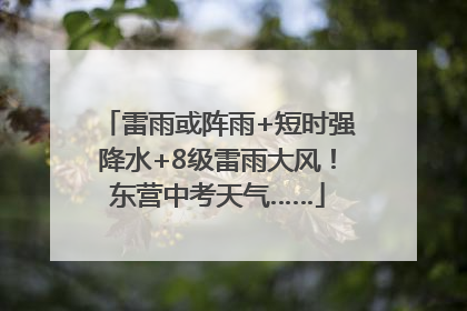 雷雨或阵雨+短时强降水+8级雷雨大风！东营中考天气……