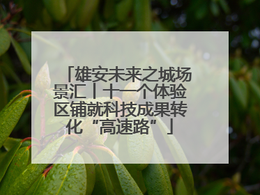 雄安未来之城场景汇丨十一个体验区铺就科技成果转化“高速路”