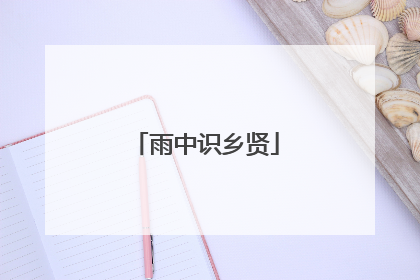 雨中识乡贤