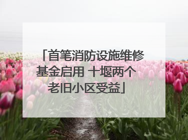 首笔消防设施维修基金启用 十堰两个老旧小区受益