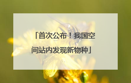 首次公布！我国空间站内发现新物种