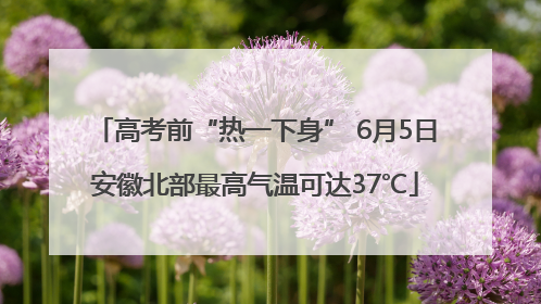 高考前“热一下身” 6月5日安徽北部最高气温可达37℃