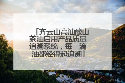 齐云山高油酸山茶油启用产品质量追溯系统，每一滴油都经得起追溯