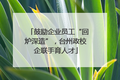 鼓励企业员工“回炉深造”，台州政校企联手育人才