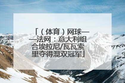 （体育）网球——法网：意大利组合埃拉尼/瓦瓦索里夺得混双冠军