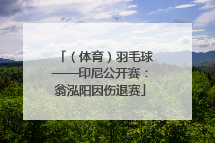 （体育）羽毛球——印尼公开赛：翁泓阳因伤退赛