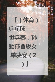 （体育）乒乓球——世乒赛：孙颖莎晋级女单决赛（2）