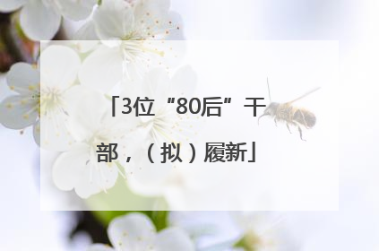 3位“80后”干部，（拟）履新