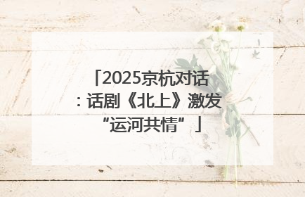 2025京杭对话：话剧《北上》激发“运河共情”