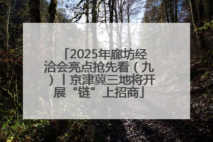 2025年廊坊经洽会亮点抢先看（九）丨京津冀三地将开展“链”上招商