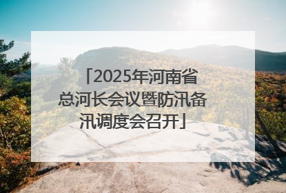 2025年河南省总河长会议暨防汛备汛调度会召开